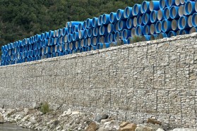 Water diversion construction site on Shushica, Vjosa Wild River National Park, Albania
